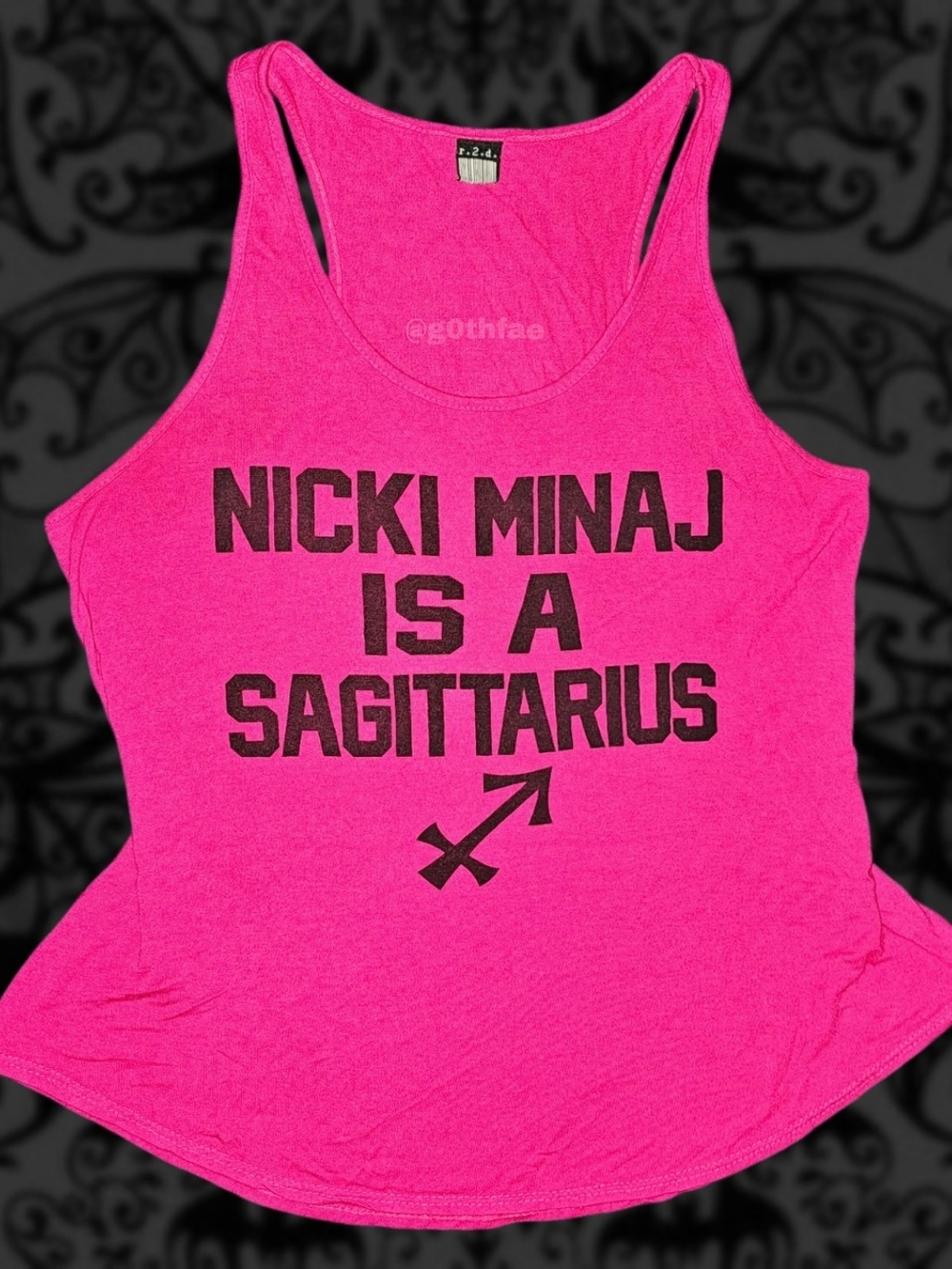Rare 2010s "Nicki Minaj Is A Sagittarius" HTF Graphic Tank Top - Pink & Black